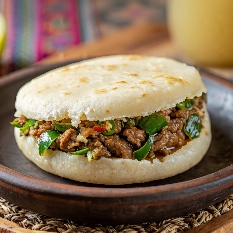 Arepa con Larb al Estilo Isan (Thai)