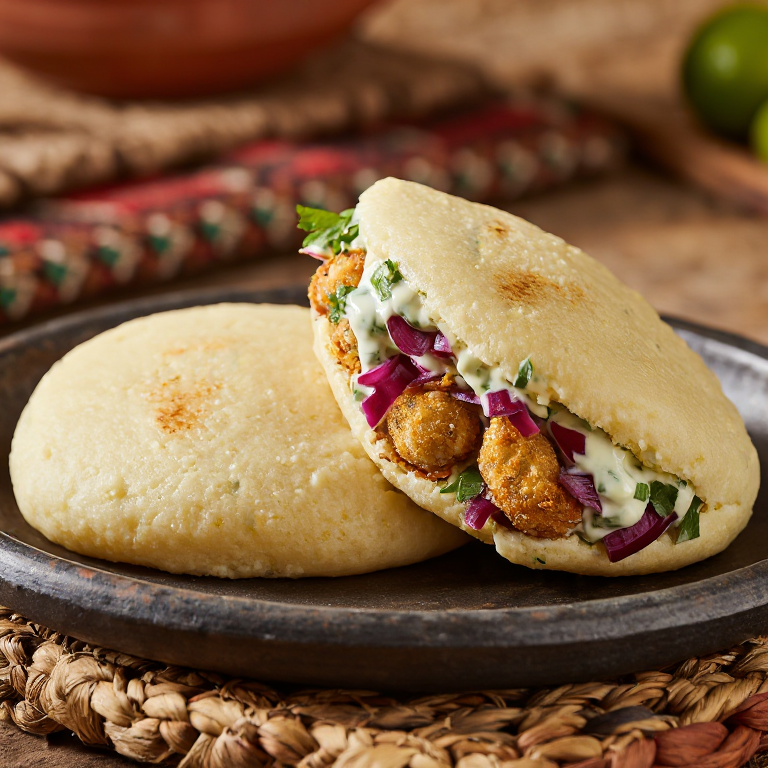 Arepa de Chicharrón de Caracol (Cracked Conch) al Estilo Bahameño