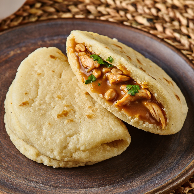 Arepa Togolesa de Pollo en Salsa de Maní