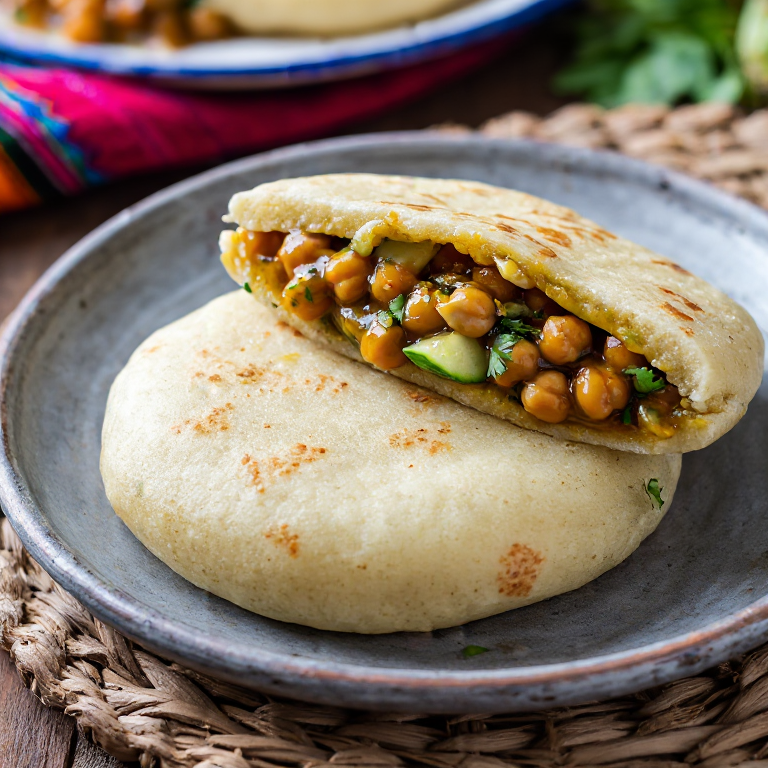 Arepa de Channa: Curried Chickpea Arepa al Estilo Trinidad Doubles