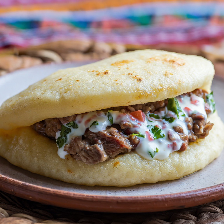 Arepa de Couscous Tunecino con Cordero y Harissa