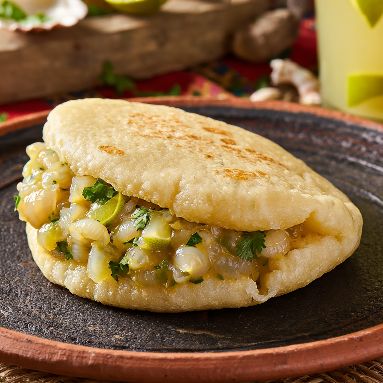 Arepa de Ceviche de Caracol (Conch)