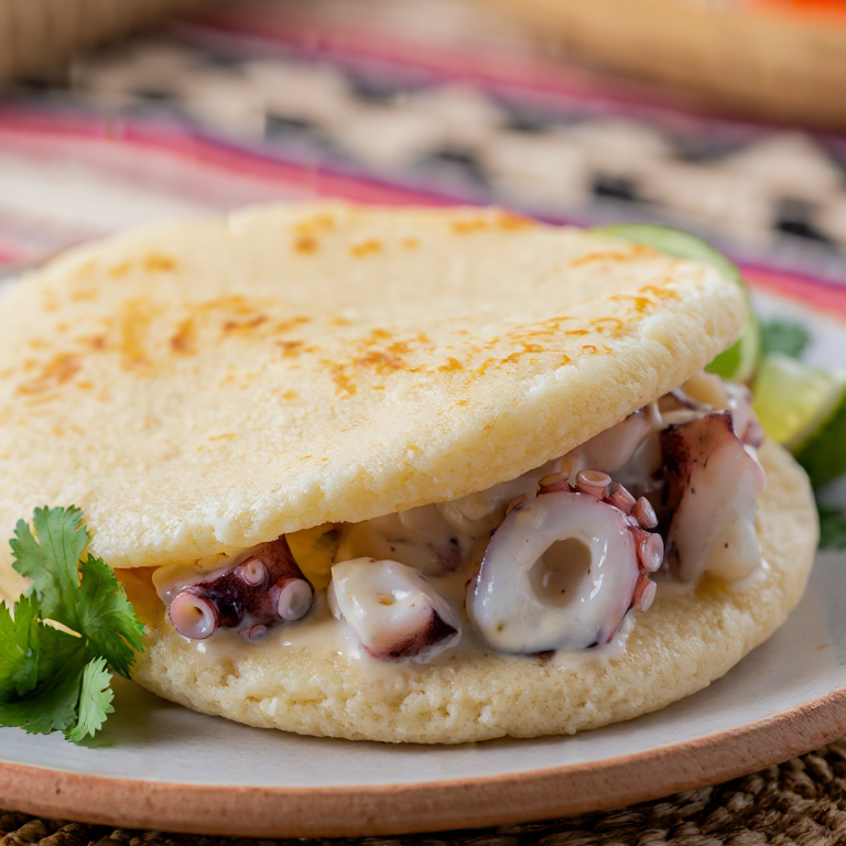 Arepa de Pulpo al Coco (Inspirada en Tuvalu)