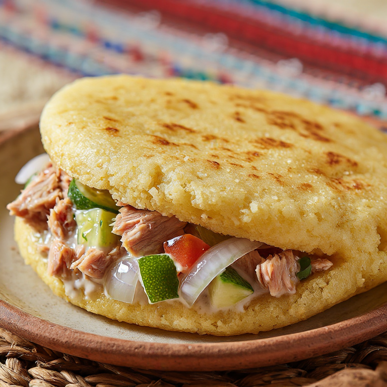 Arepa de Ika Mata (Ceviche de Atún con Coco)
