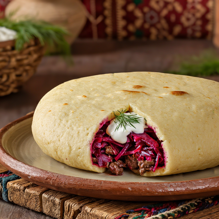 Arepa Ucraniana de Remolacha (Borscht Arepa)