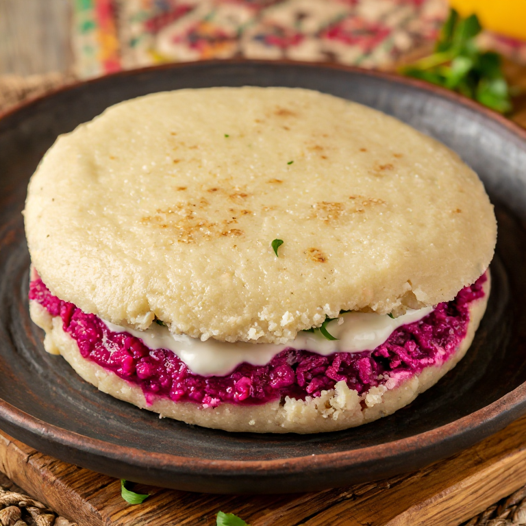 Arepa de Borscht Ucraniano