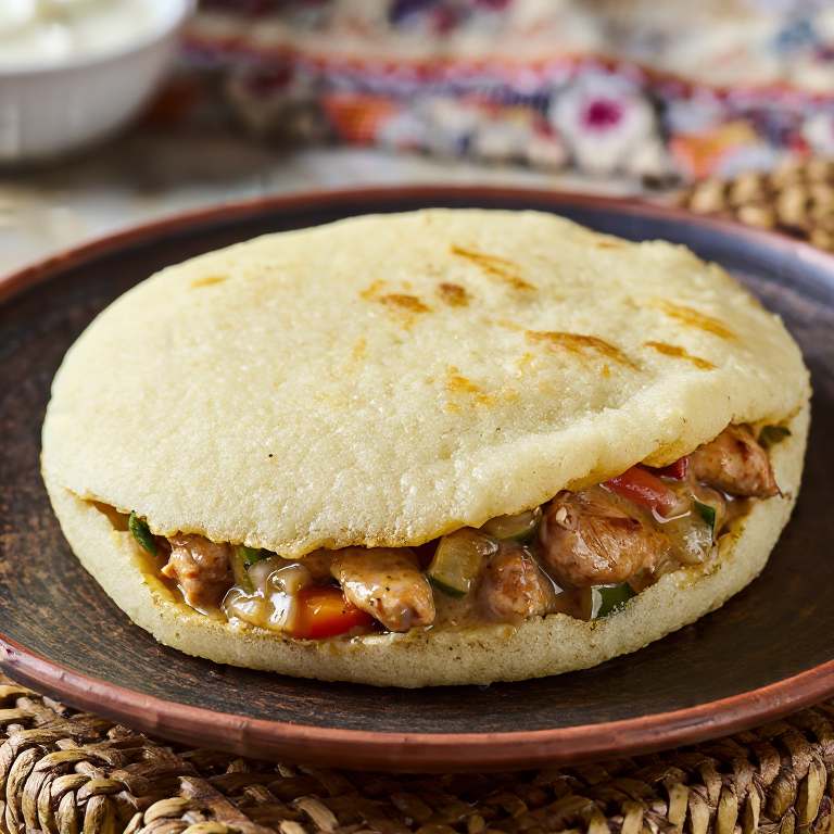 Arepa rellena de Saloona de pollo