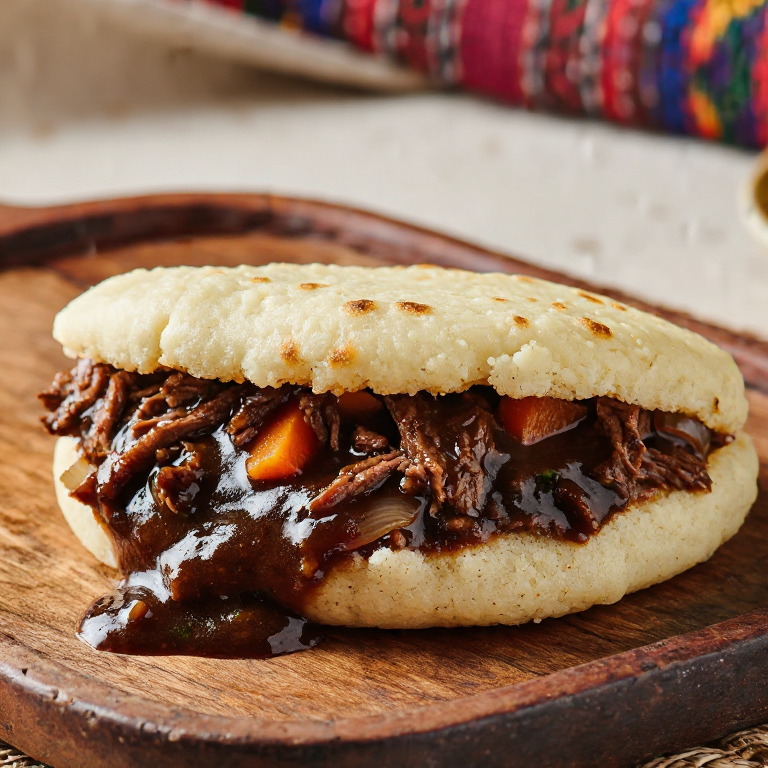 Arepa de Carne al Estilo Británico (Beef & Ale Pie Arepa)