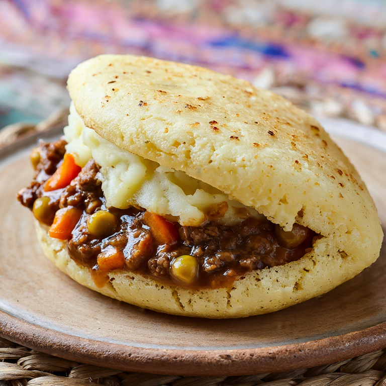 Arepa Shepherd's Pie: Fusión Británica en Maíz