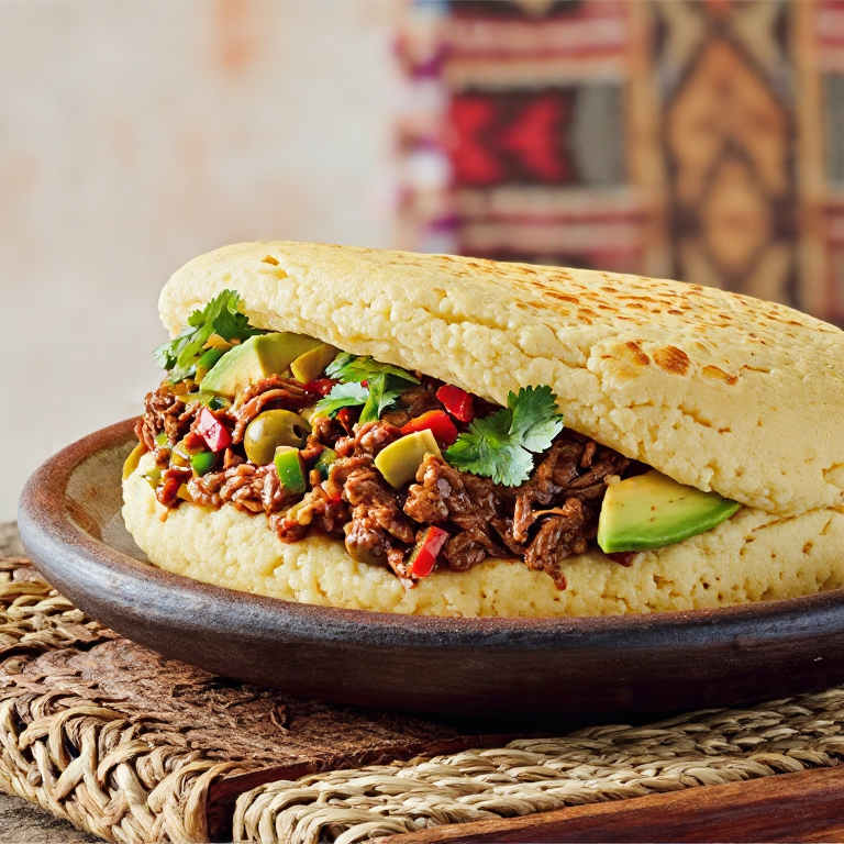 Arepa Rellena de Ropa Vieja al Estilo del Bronx