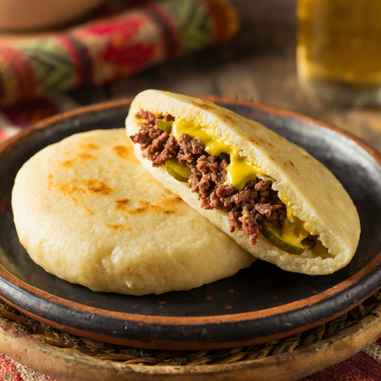Arepa Brooklyn: Pastrami, Mostaza y Pepinillos