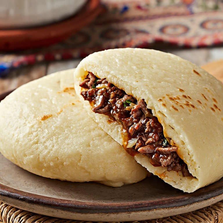 Arepa de Carne Italiana estilo Chicago