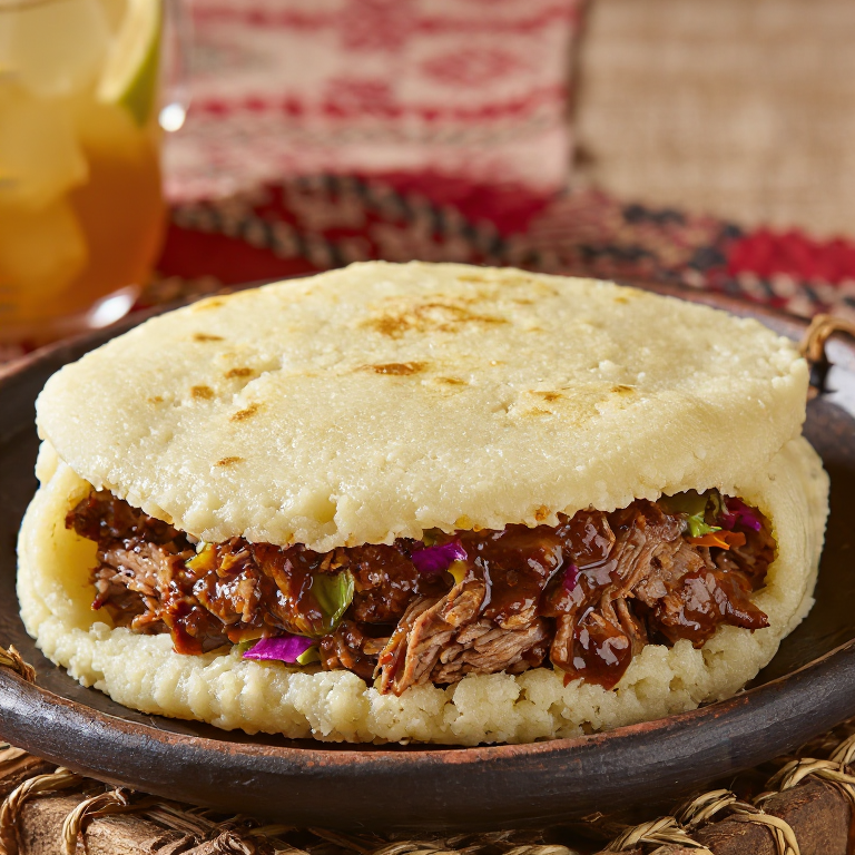 Arepa de Cerdo Desmenuzado al Estilo BBQ de Kannapolis