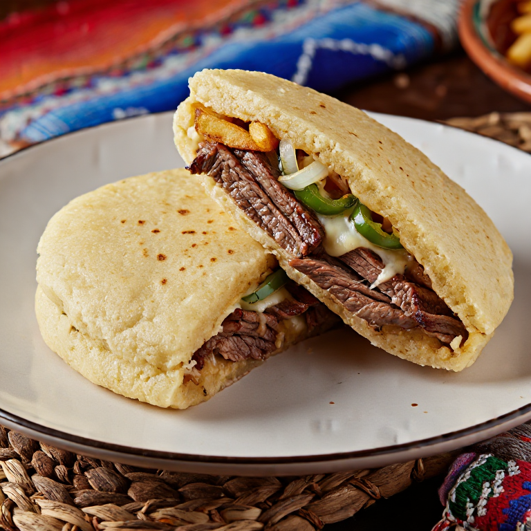 Arepa de Cheesesteak Philly