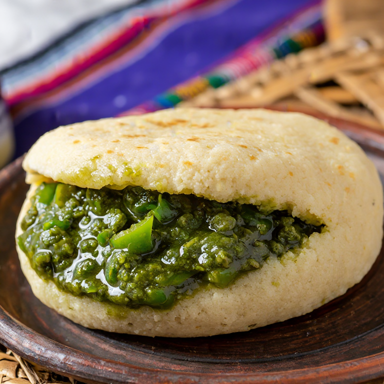 Arepa de Chile Verde: Fusión Sonorense