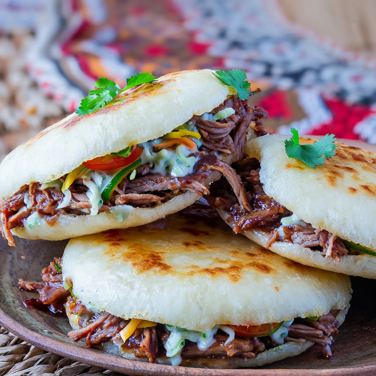 Arepa al Estilo Memphis: Pulled Pork BBQ con Coleslaw
