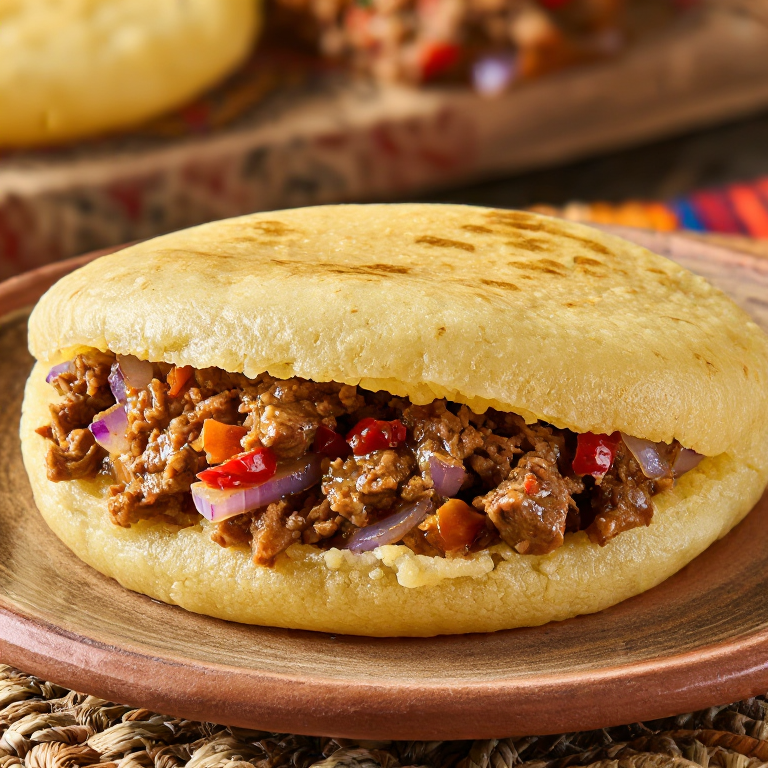 Arepa de Griot con Pikliz (Estilo Miami Gardens)