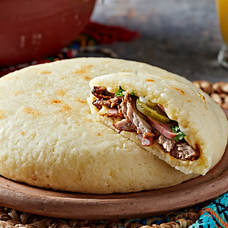 Arepa Cubana (Cubano-Inspired Stuffed Arepa)