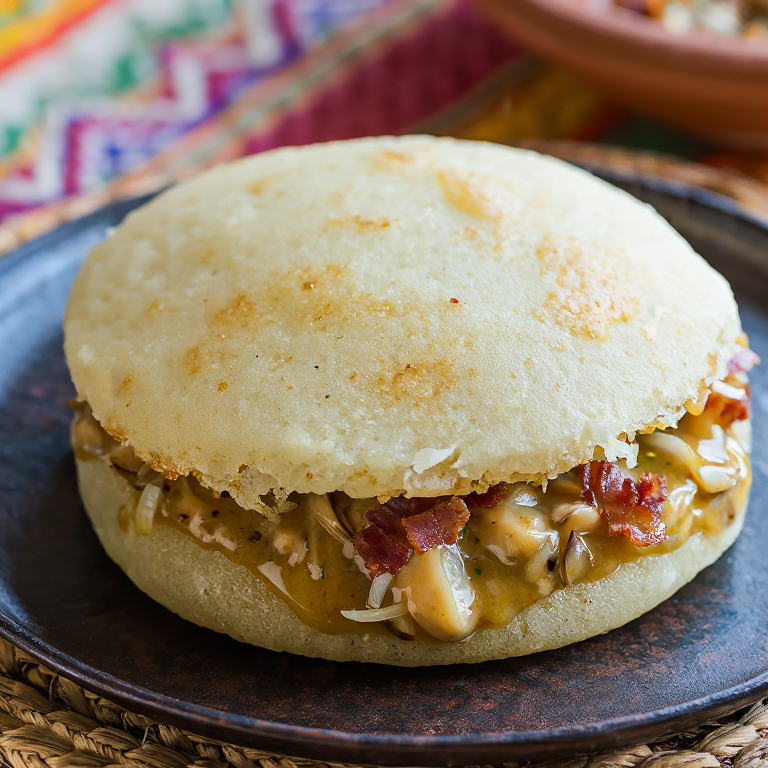 Arepa de Clam Chowder estilo Nueva Inglaterra