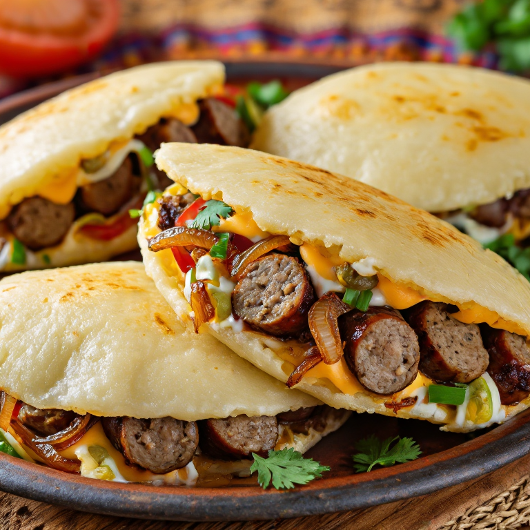 Arepa de Bratwurst al Estilo Milwaukee