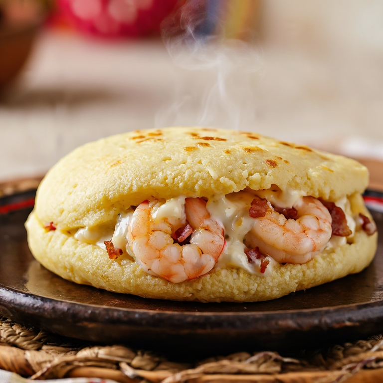 Arepa de Camarones y Sémola Estilo Newnan