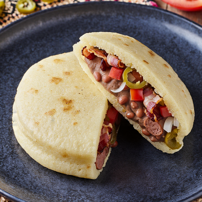 Arepa Sonorense (inspirada en el Sonoran Hot Dog)