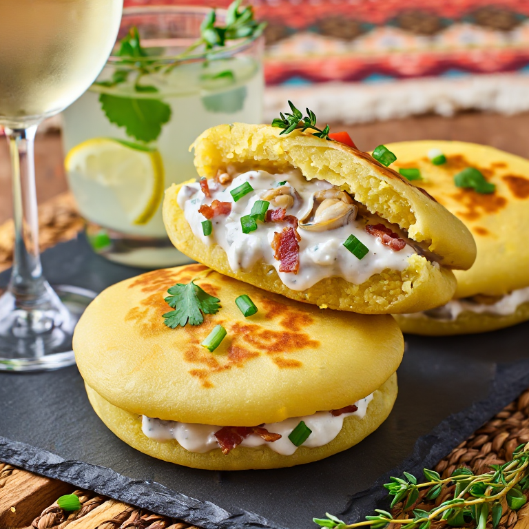 Arepa de Chowder de Almejas de Nueva Inglaterra