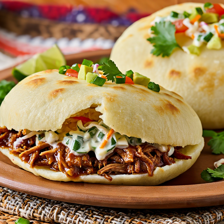 Arepa de Cerdo Desmenuzado estilo Carolina del Norte