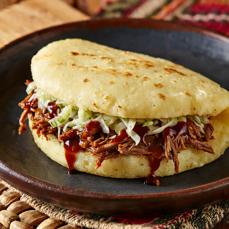 Arepa de Cerdo Desmenuzado al BBQ (Estilo Spring Hill)