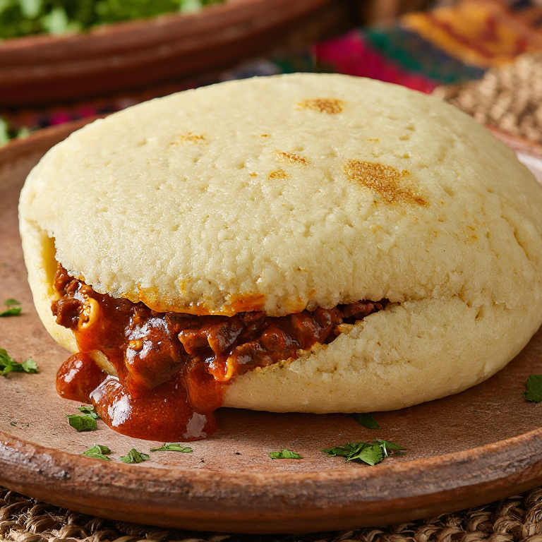 Arepa Rellena de Ravioli Tostado (St. Louis Toasted Ravioli Arepa)