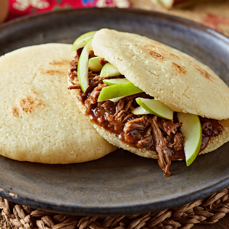 Arepa de Cerdo Braseado al Sidra de Manzana del Valle del Hudson