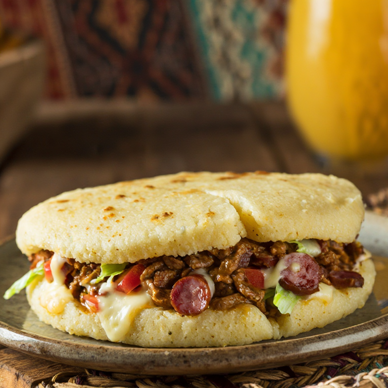 Arepa Chivito Uruguaya: La fusión perfecta entre Venezuela y Uruguay