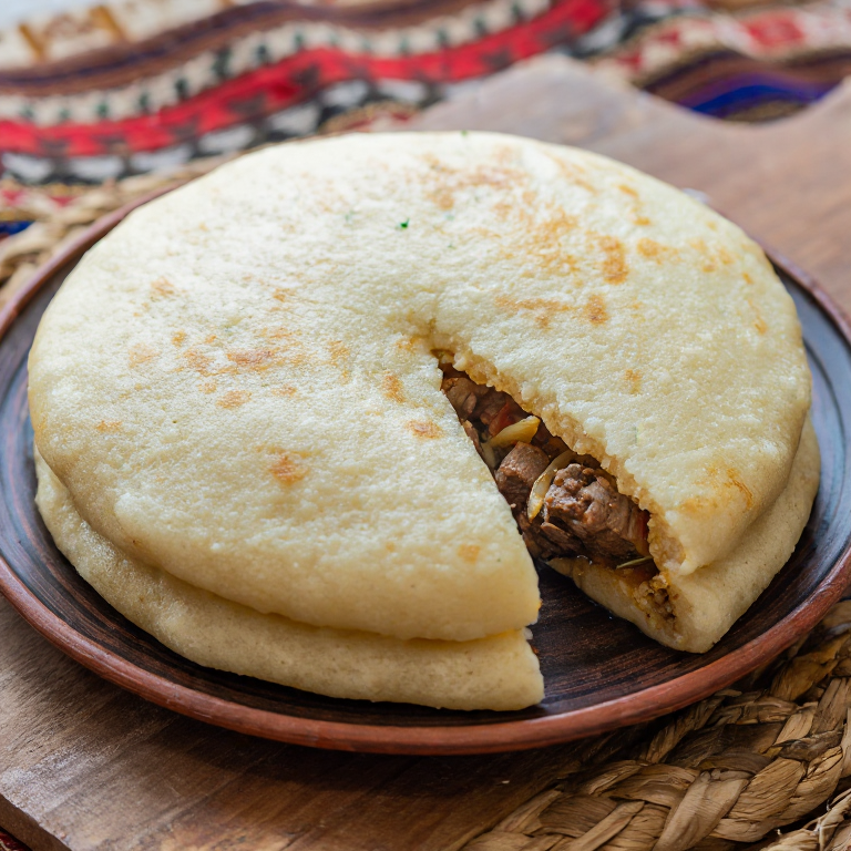 Arepa de Samsa Uzbeka: Rellena de Cordero y Cebolla Especiada