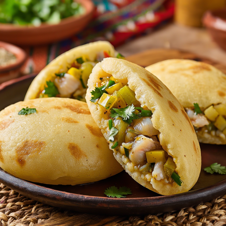 Arepa Sancocho de Carúpano (Mixed Dough Arepa with Fish Soup Flavors)