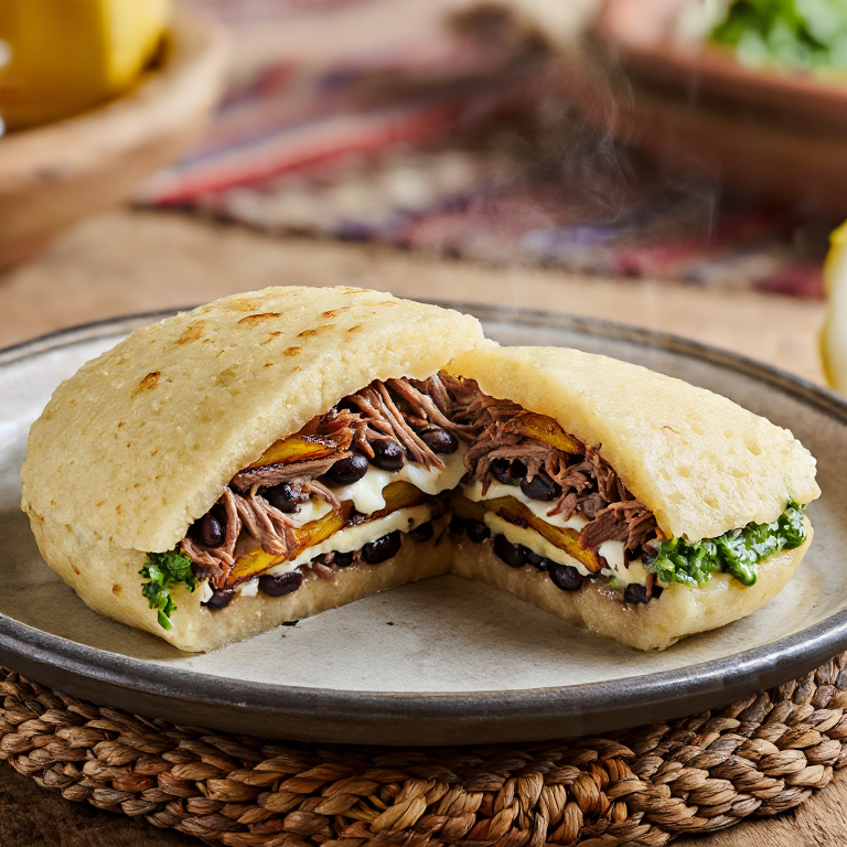 Arepa de Pabellón Criollo (Los Teques Style)