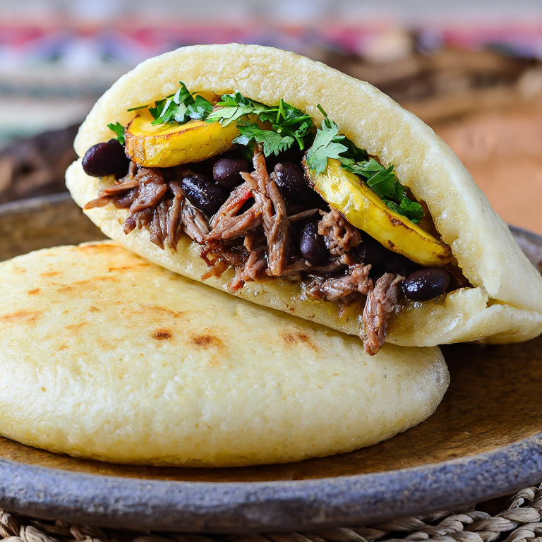 Arepa Pabellón Criollo inspirada en Valencia