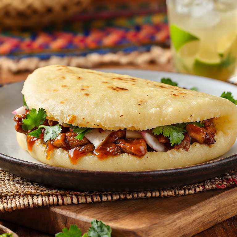 Arepa Kon Tum con Cerdo a la Lemongrass