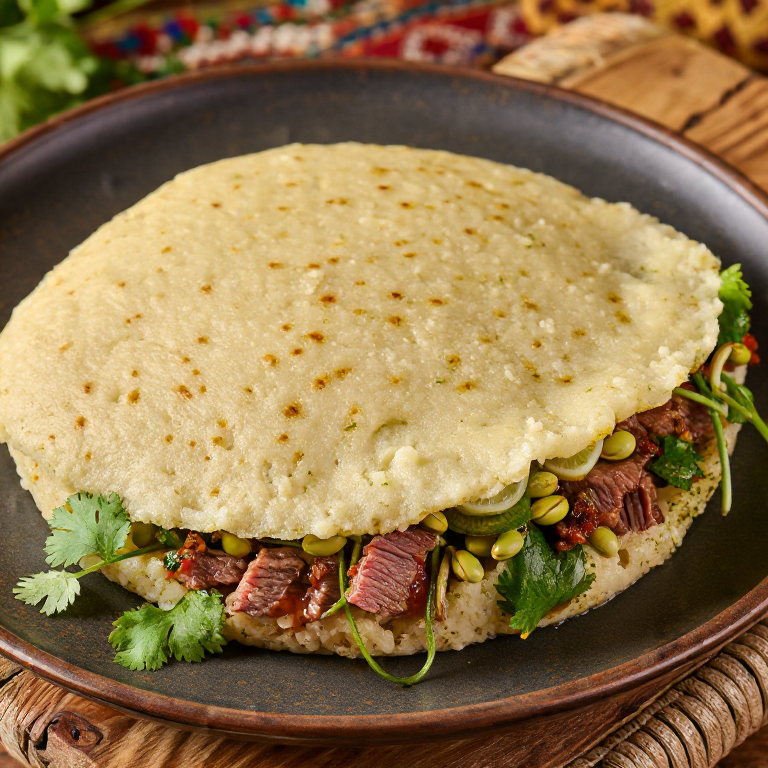 Arepa Pho: Arepa Infusionada con Especias de Pho y Relleno de Carne