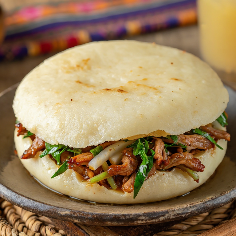 Arepa de Thịt Lợn Nướng (Cerdo Asado Vietnamita)