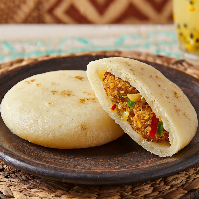 Arepa Rellena de Frituras de Caracol (Conch Fritter Arepa)