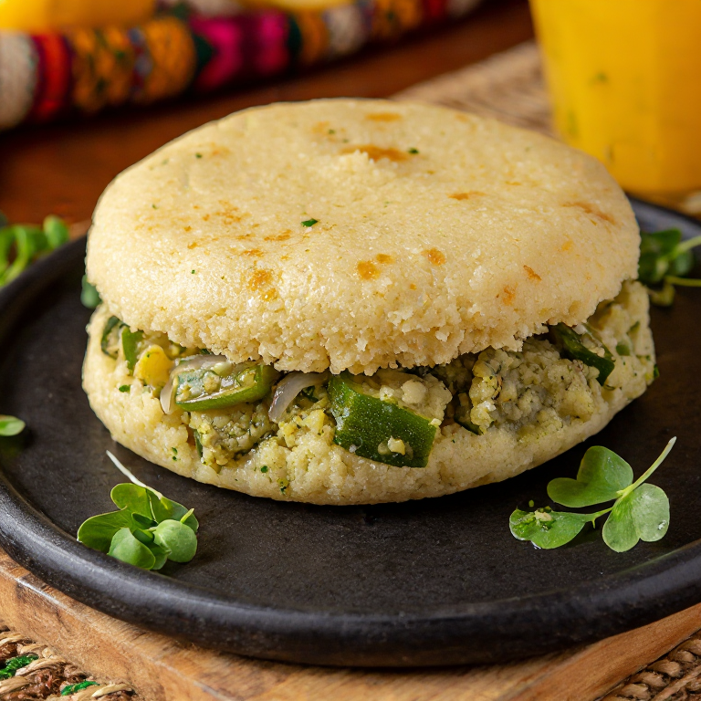 Arepa de Callaloo con Cangrejo