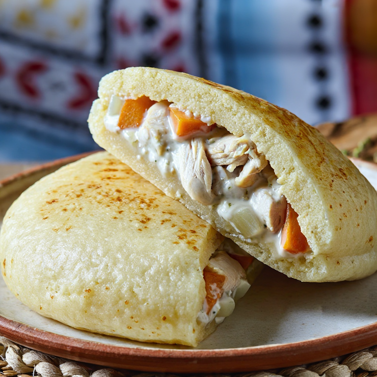 Arepa de Pollo y Vegetales al Estilo Bougna de Wallis y Futuna