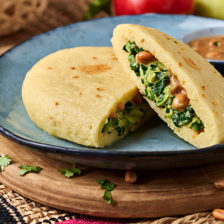 Arepa rellena de Ifisashi: el guiso de Zambia en una arepa