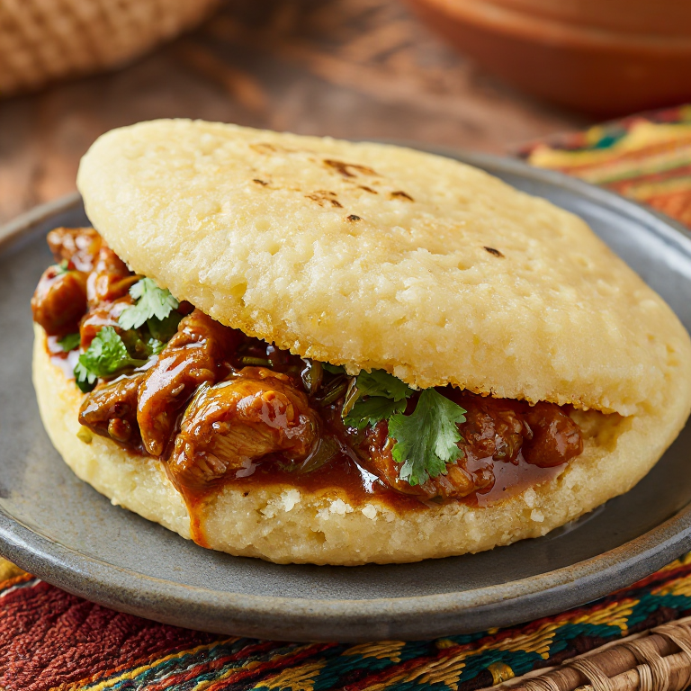 Arepa Rellena de Inkoko – Pollo Estofado al Estilo Zambiano